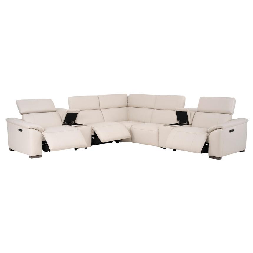 Luanne Leather Power Reclining Sectional with 7PCS/3PWR  alternate image, 3 of 10 images.