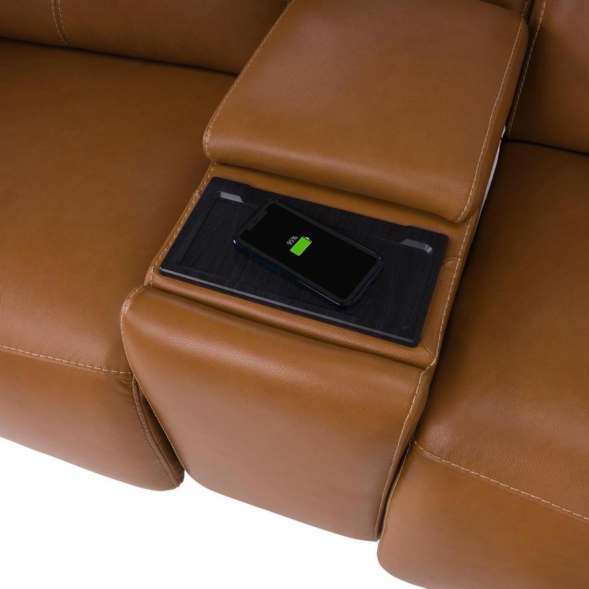 Kamet Tan Leather Power Reclining Sectional with 7PCS/3PWR  alternate image, 5 of 8 images.