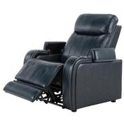 Neptune Blue Leather Power Recliner  alternate image, 2 of 11 images.