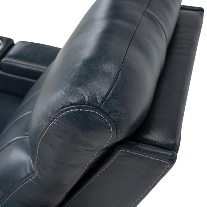 Neptune Blue Leather Power Recliner  alternate image, 6 of 10 images.