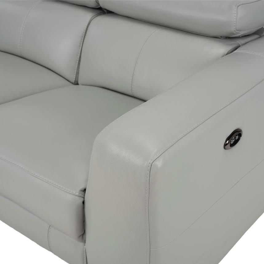 Monroe Silver Leather Power Reclining Loveseat  alternate image, 8 of 10 images.