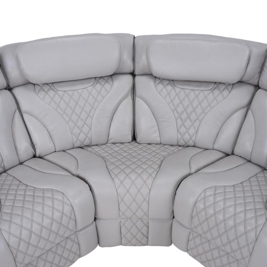 Pummel Gray Leather Corner Sofa  alternate image, 6 of 16 images.