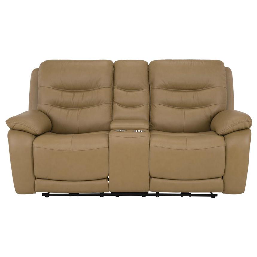 Asher Leather Power Reclining Sofa w/Console  main image, 1 of 11 images.