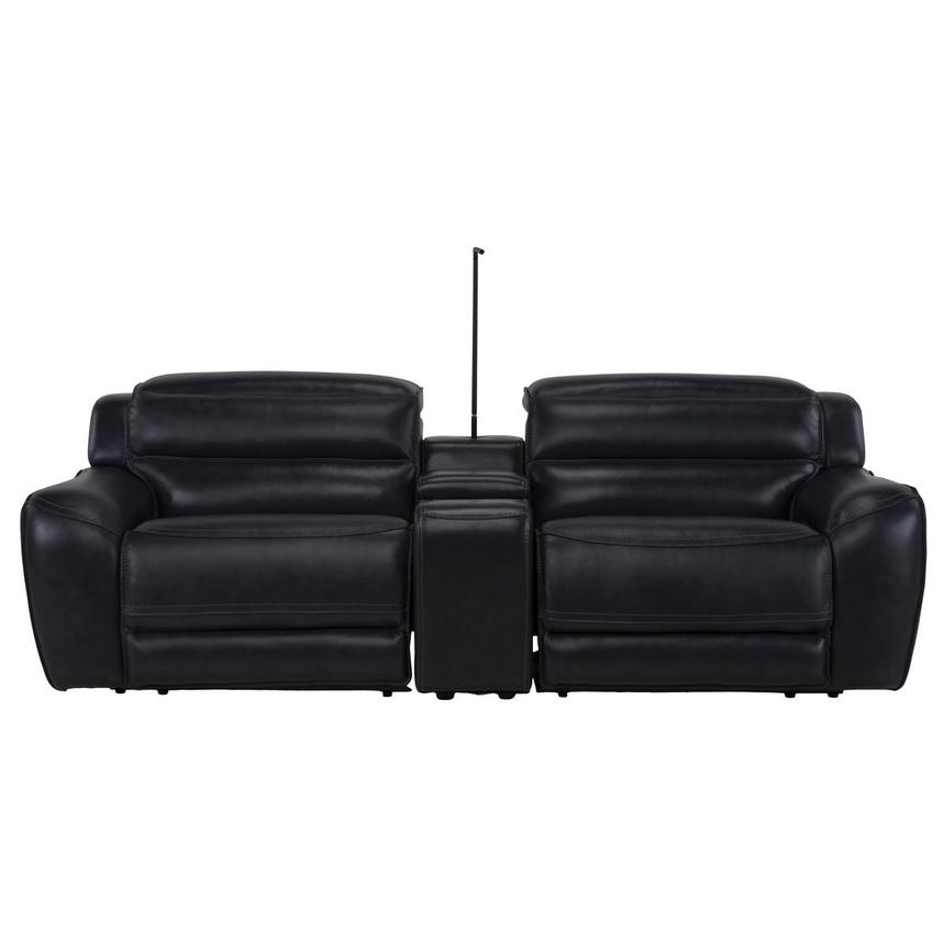 Cosmo II Blueberry Leather Power Reclining Sofa w/Console  main image, 1 of 10 images.