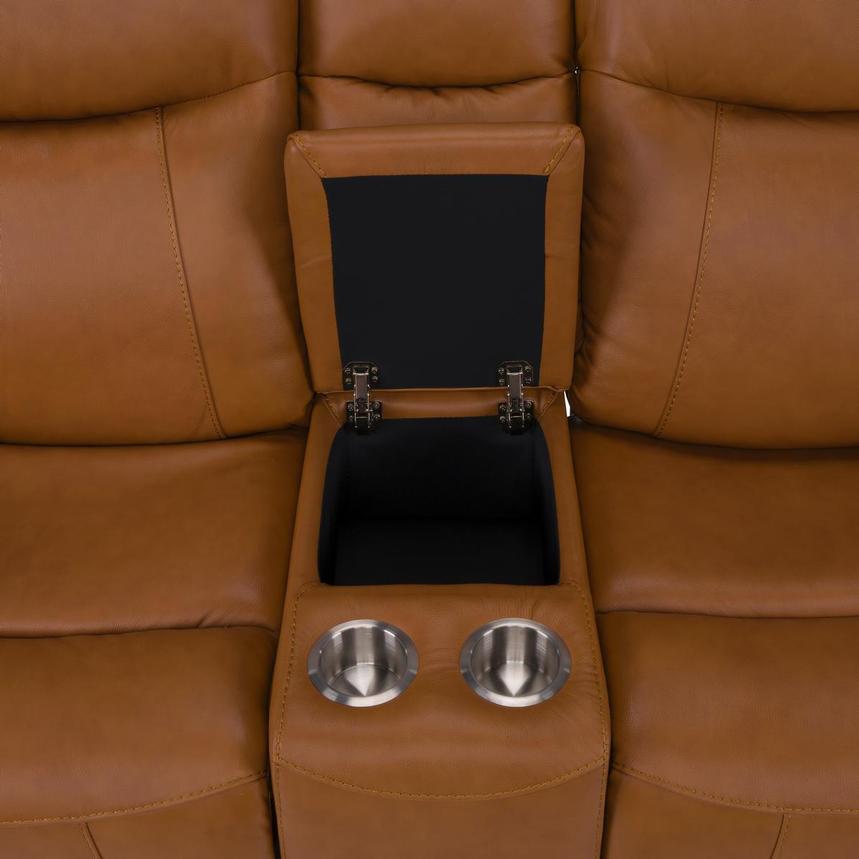 Julian Leather Power Reclining Sofa w/Console  alternate image, 6 of 11 images.