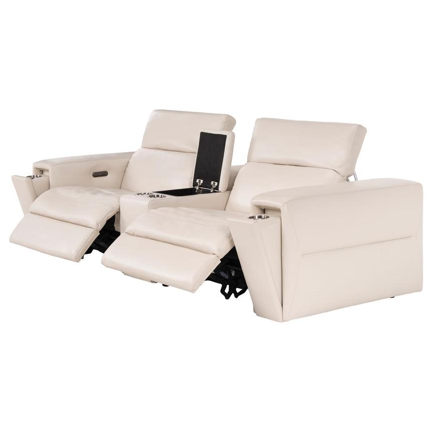 Trevor Leather Power Reclining Sofa w/Console  alternate image, 3 of 11 images.