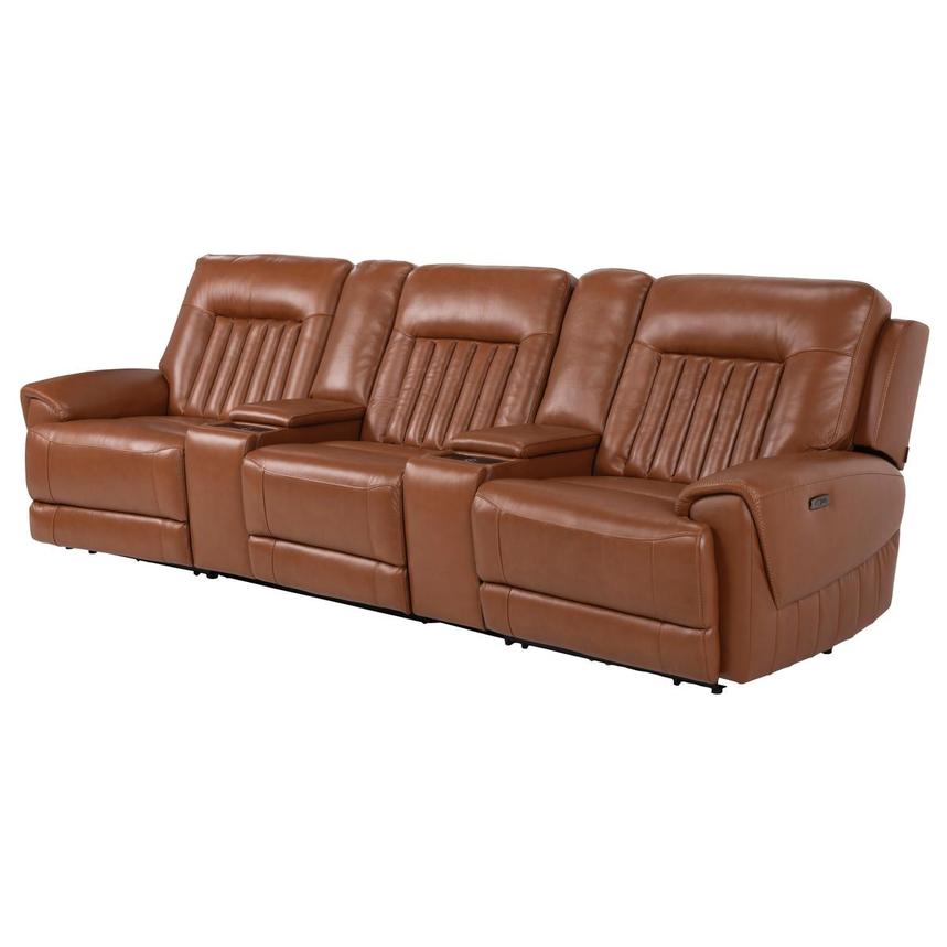 Devin Tan Home Theater Leather Seating with 5PCS/2PWR  alternate image, 3 of 10 images.