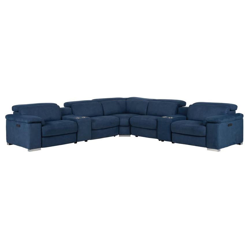 Karly Blue Power Reclining Sectional with 7PCS/3PWR  main image, 1 of 10 images.