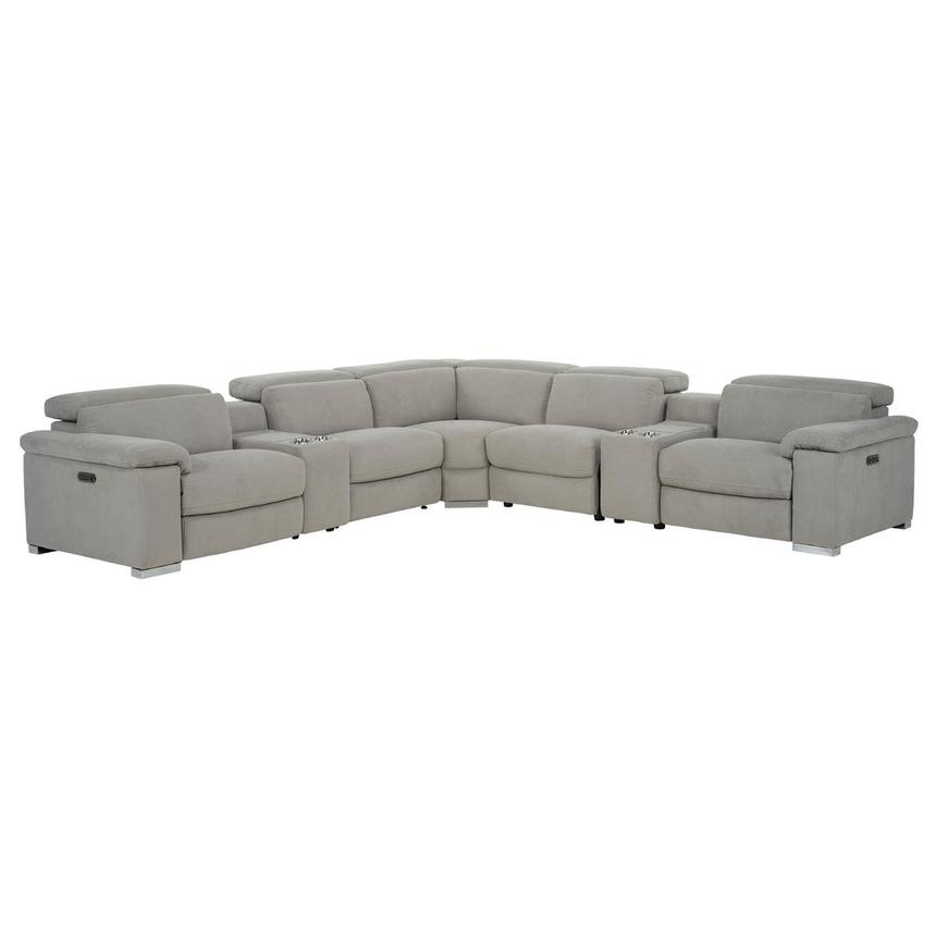 Karly Light Gray Power Reclining Sectional with 7PCS/3PWR  main image, 1 of 12 images.