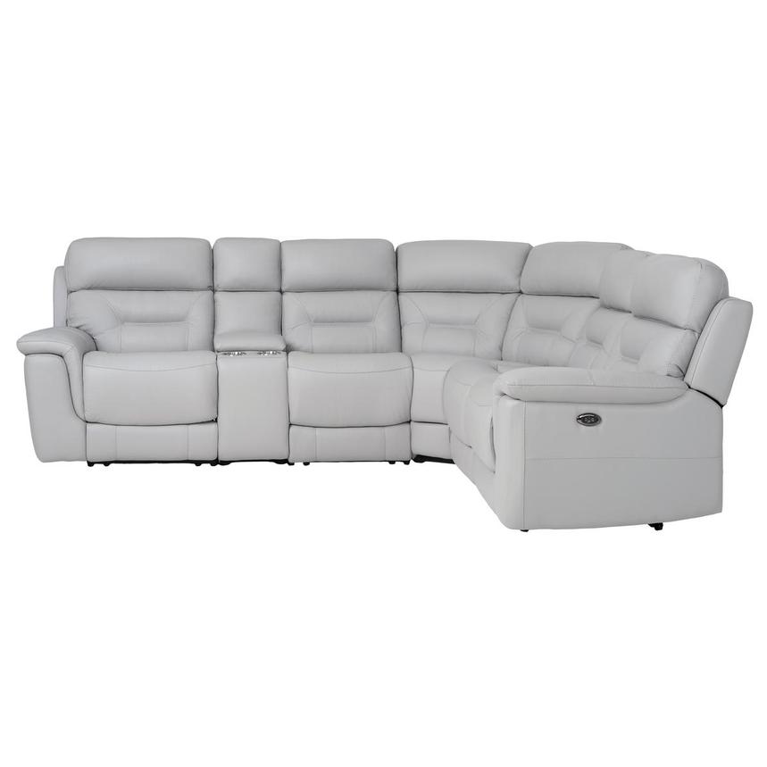 Palmer Leather Power Reclining Sectional with 6PCS/3PWR  alternate image, 3 of 10 images.