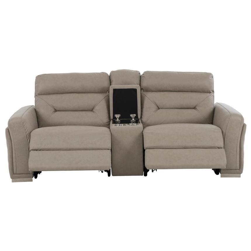 Kim Taupe Power Reclining Sofa w/Console  alternate image, 3 of 8 images.