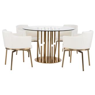 Cascada Gold 5-Piece Round Dining Set