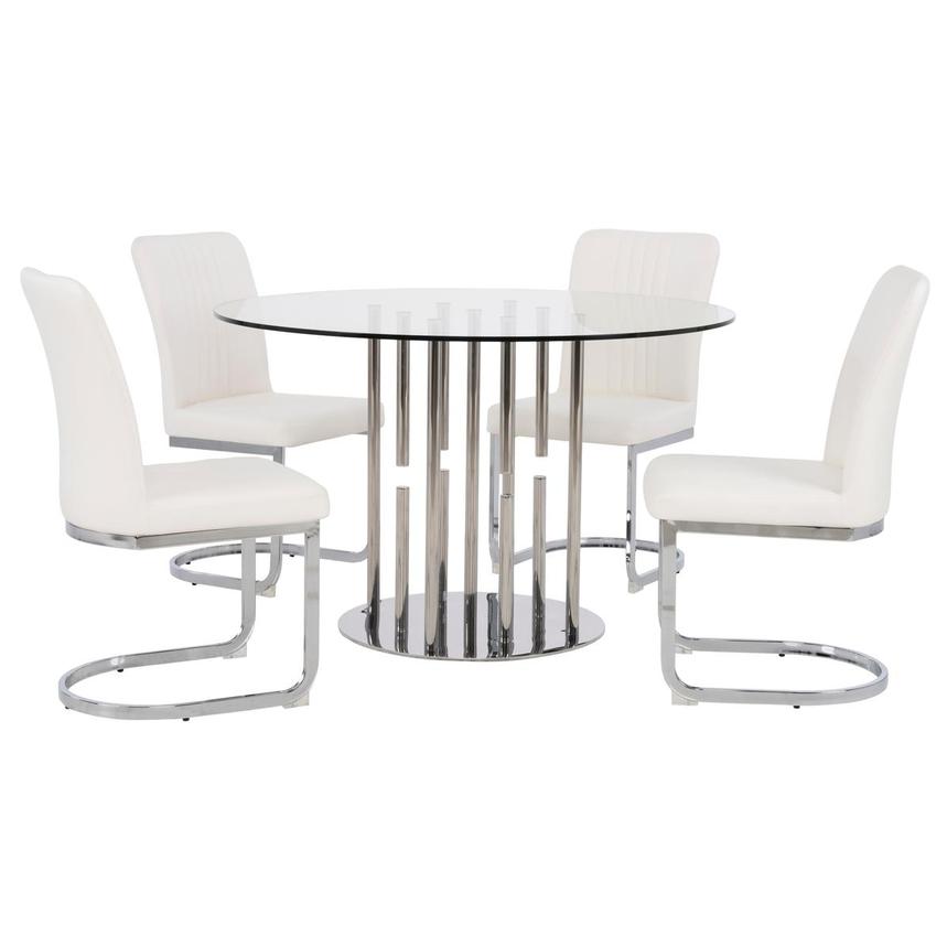 Cascada Silver 5-Piece Round Dining Set  main image, 1 of 15 images.