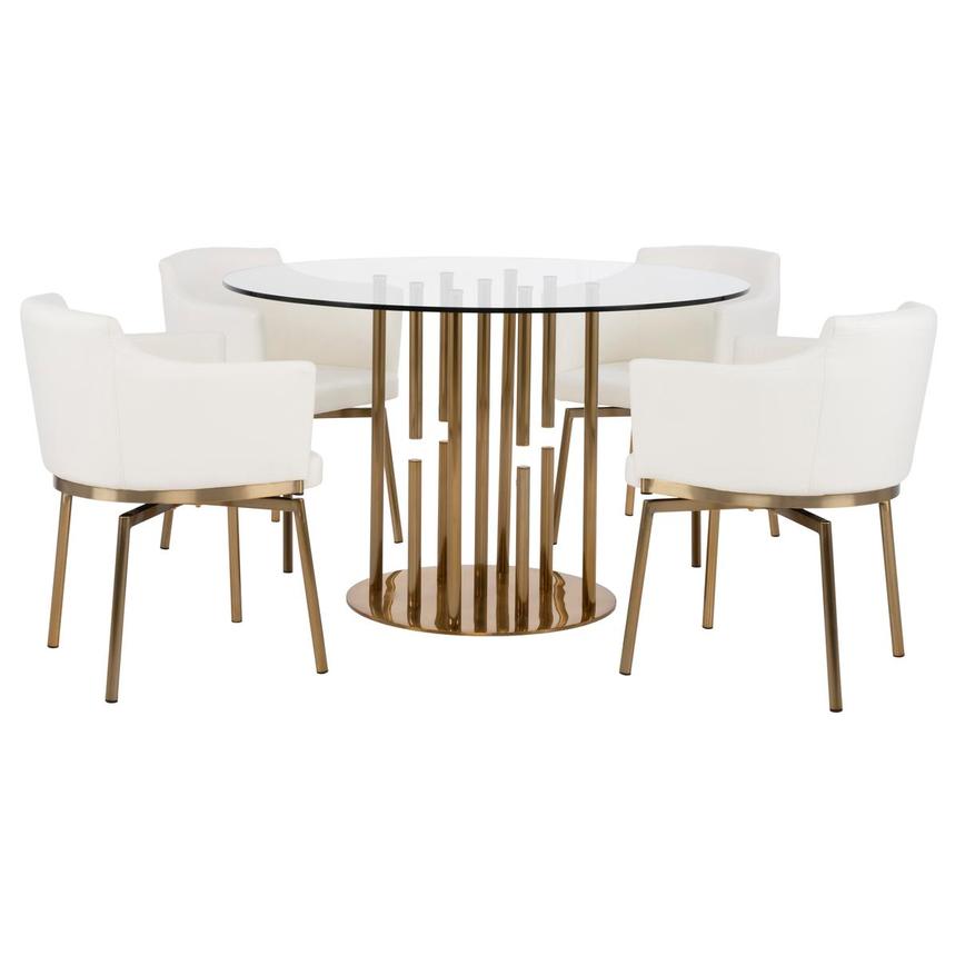 Cascada Gold 5Piece Round Dining Set El Dorado Furniture