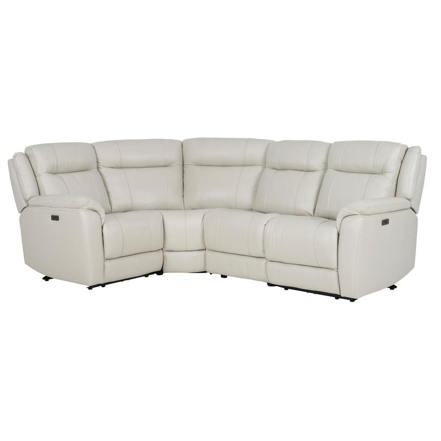Samuel Light Gray Leather Power Reclining Sectional with 4PCS/2PWR  main image, 1 of 8 images.