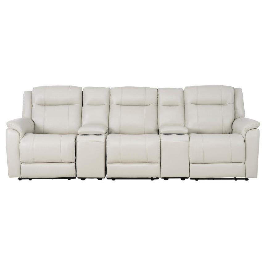 Samuel Light Gray Home Theater Leather Seating with 5PCS/2PWR  main image, 1 of 9 images.