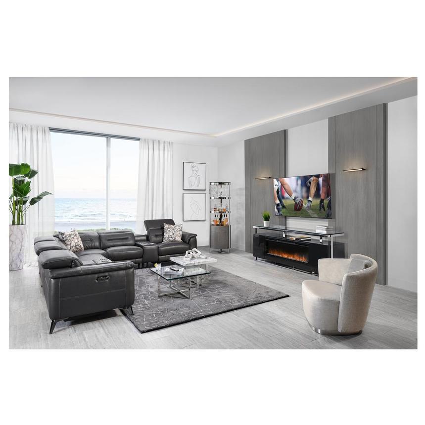 Anabel Gray Leather Power Reclining Sectional with 6PCS/2PWR  alternate image, 2 of 13 images.