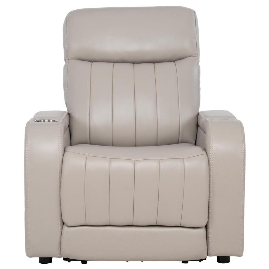 Neptune Gray Leather Power Recliner  alternate image, 3 of 15 images.