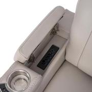 Neptune Gray Leather Power Recliner  alternate image, 9 of 16 images.