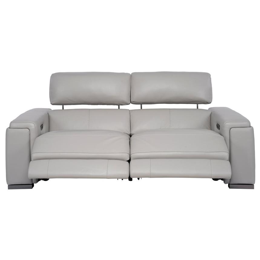 Charlette Silver Leather Power Reclining Sofa  alternate image, 2 of 13 images.