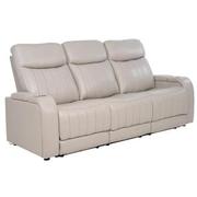 Neptune Gray Leather Power Reclining Sofa  alternate image 2 of 4 images.