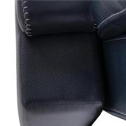 Neptune Blue Leather Power Reclining Sofa w/Console  alternate image, 14 of 16 images.