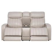 Neptune Gray Leather Power Reclining Sofa w/Console  alternate image, 2 of 16 images.