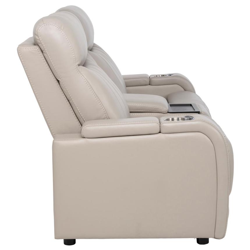Neptune Gray Leather Power Reclining Sofa w/Console  alternate image, 6 of 17 images.