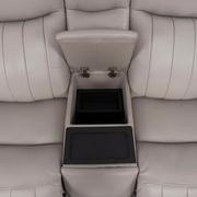 Neptune Gray Leather Power Reclining Sofa w/Console  alternate image, 10 of 17 images.