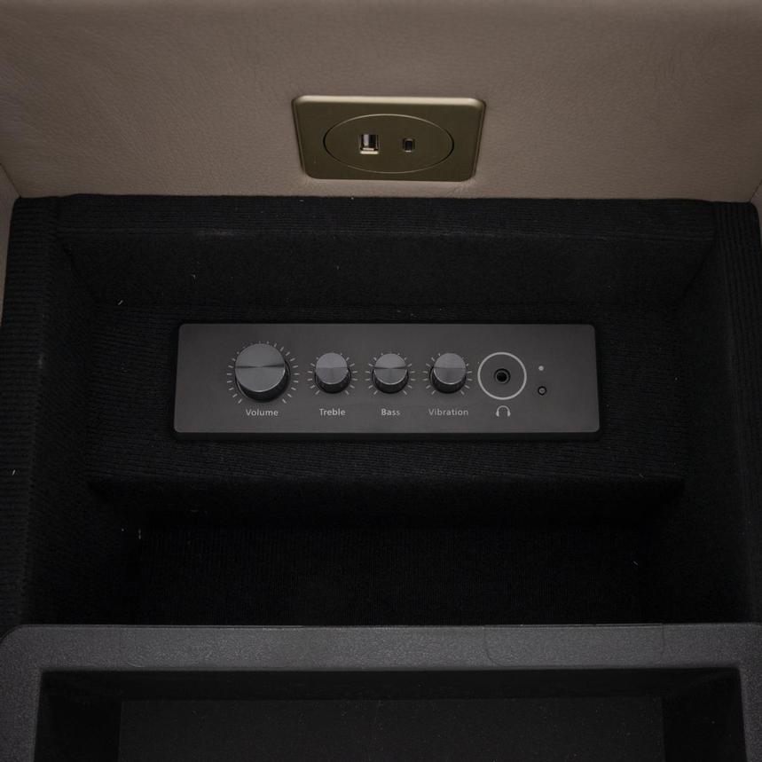 Neptune Gray Leather Power Reclining Sofa w/Console  alternate image, 11 of 17 images.