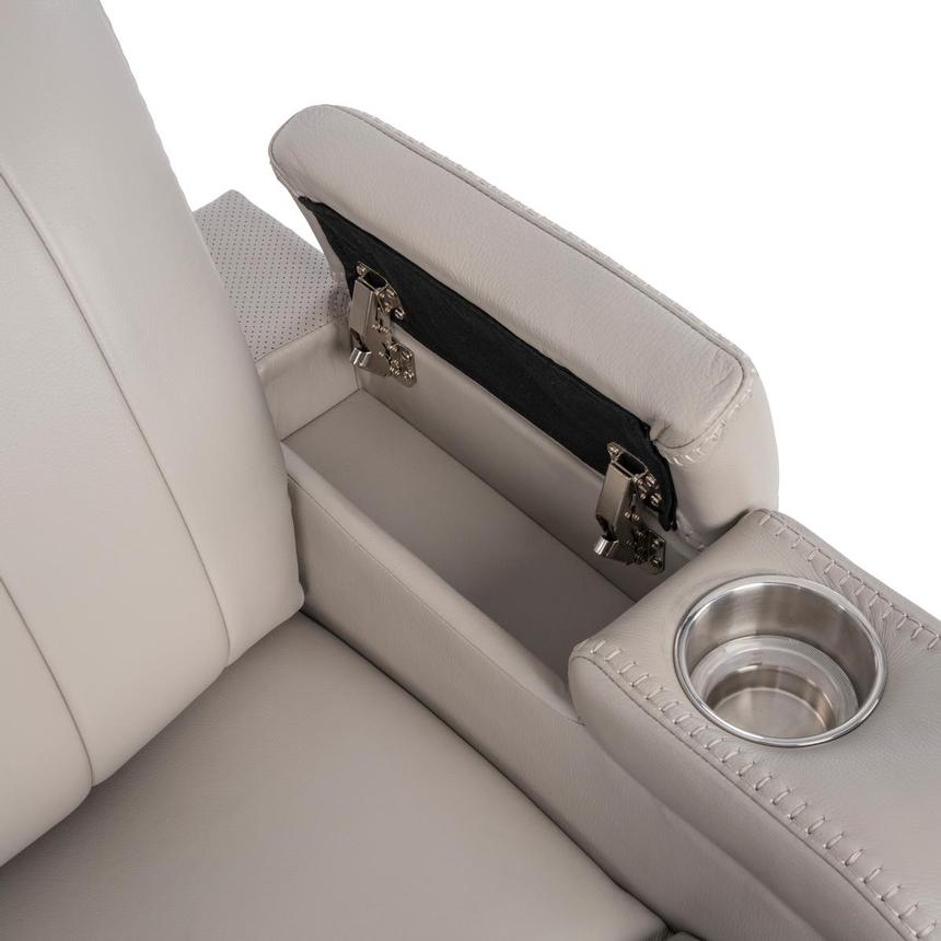 Neptune Gray Leather Power Recliner  alternate image, 10 of 16 images.