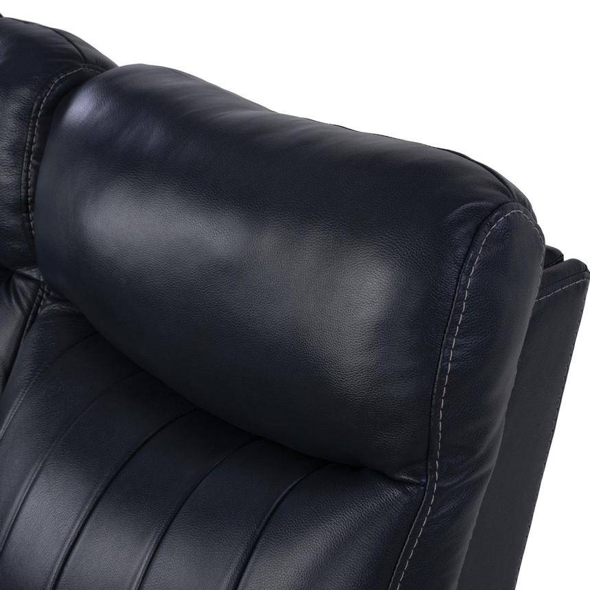 Neptune Blue Leather Power Reclining Sofa w/Console alternate image, 6 of 16 images.