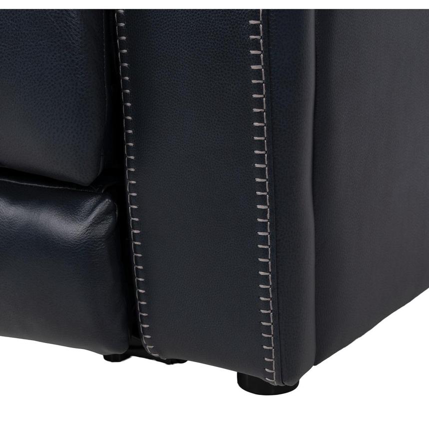 Neptune Blue Leather Power Reclining Sofa w/Console alternate image, 16 of 16 images.
