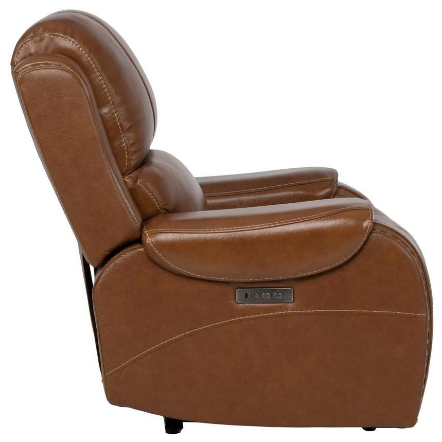 Durham Tan Leather Power Recliner  alternate image, 3 of 11 images.