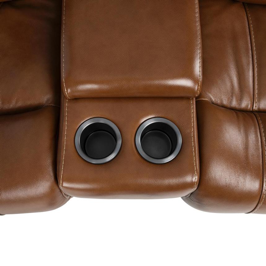 Durham Tan Leather Power Reclining Sofa w/Console  alternate image, 8 of 13 images.