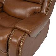 Durham Tan Leather Power Reclining Sofa w/Console  alternate image, 11 of 13 images.