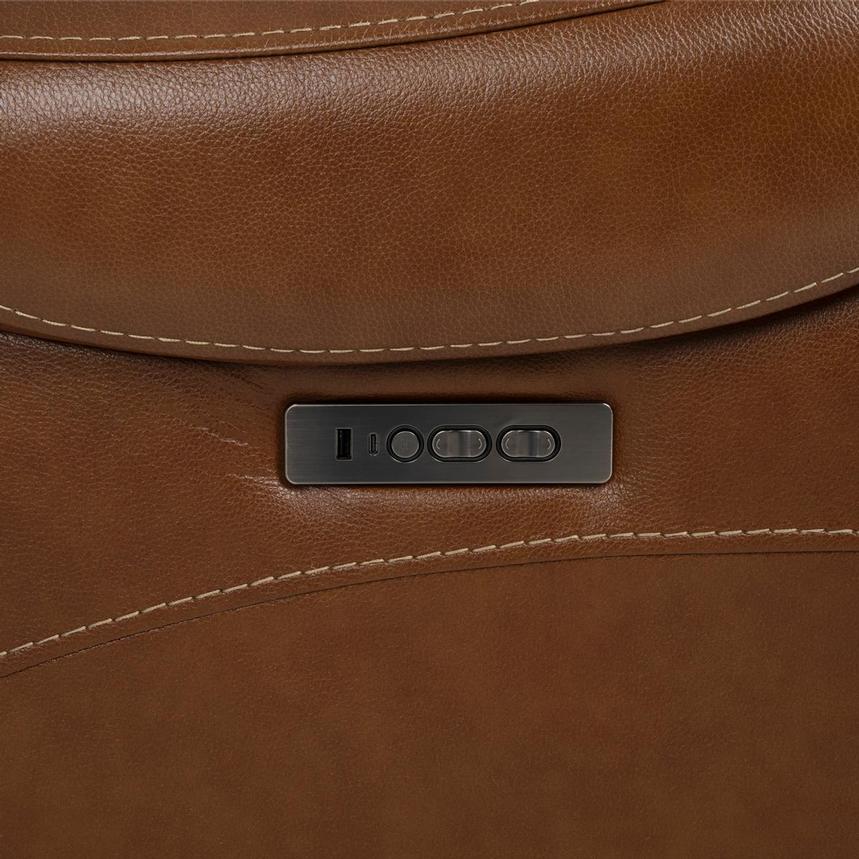 Durham Tan Leather Power Reclining Sofa alternate image, 9 of 9 images.