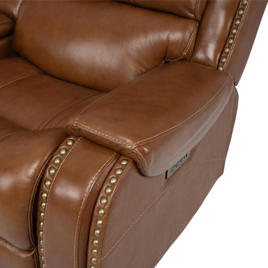 Durham Tan Leather Power Reclining Sofa w/Console alternate image, 11 of 13 images.