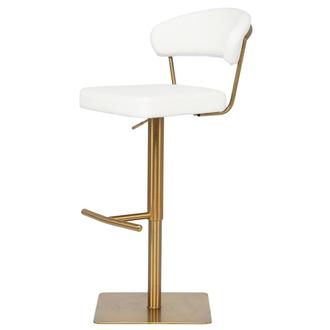 Bold White/Gold Adjustable Stool