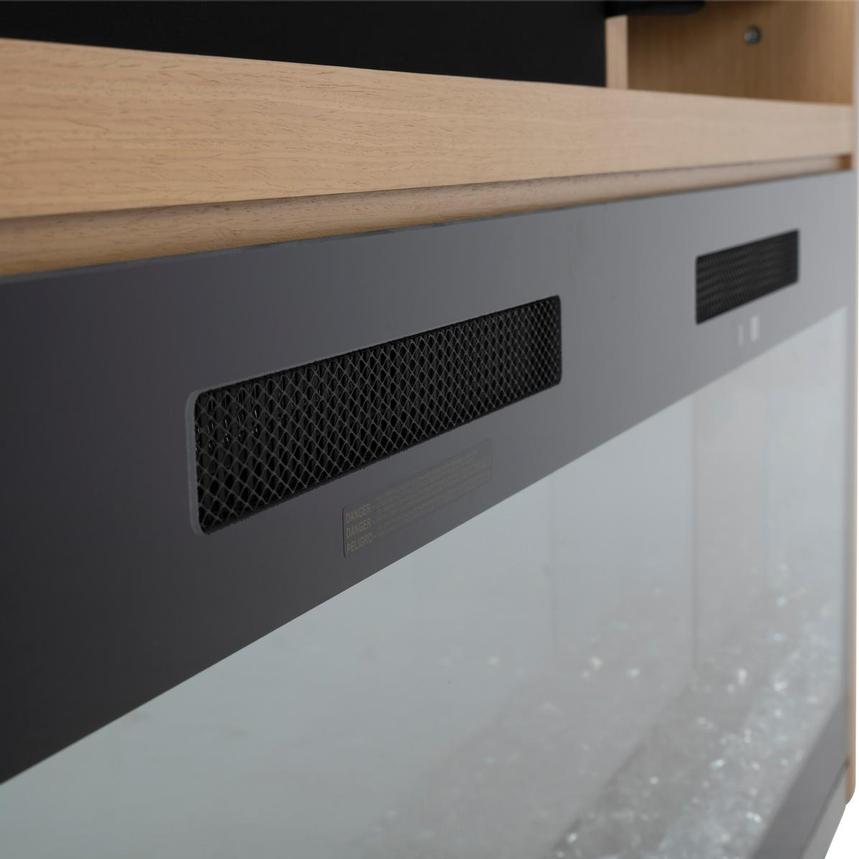 Teire Natural Electric Fireplace w/Cabinets  alternate image, 4 of 7 images.