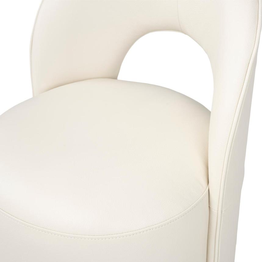 Fiorenza Cream Leather Side Chair w/Casters  alternate image, 7 of 9 images.