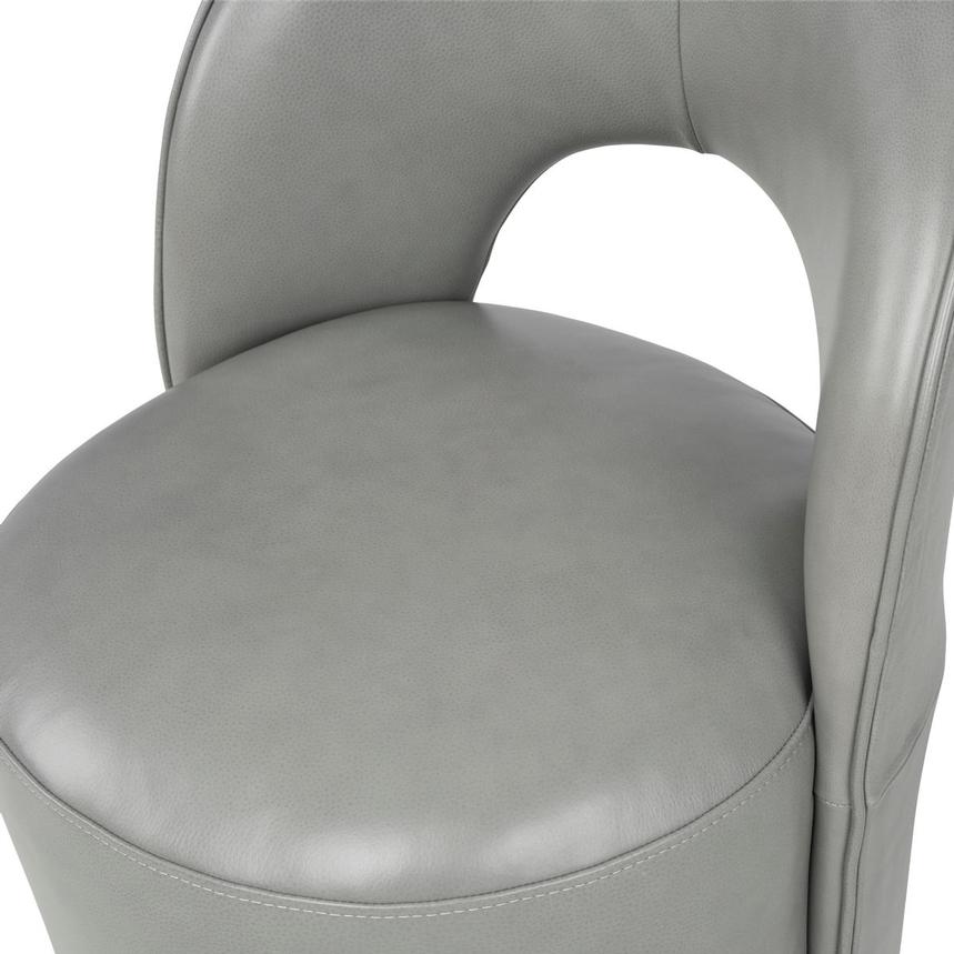 Fiorenza Gray Leather Side Chair w/Casters  alternate image, 7 of 9 images.