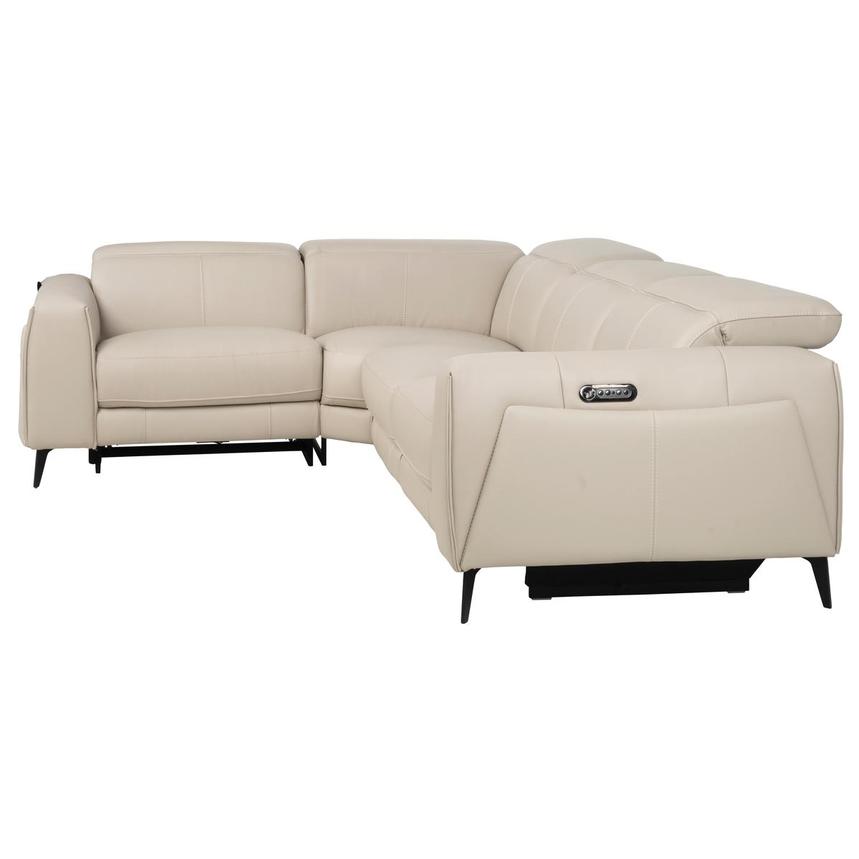 Luke 2.0  Taupe Leather Power Reclining Sectional with 4PCS/2PWR  alternate image, 3 of 9 images.