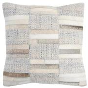 Storm Cowhide Patchwork Accent Pillow  main image, 1 of 3 images.