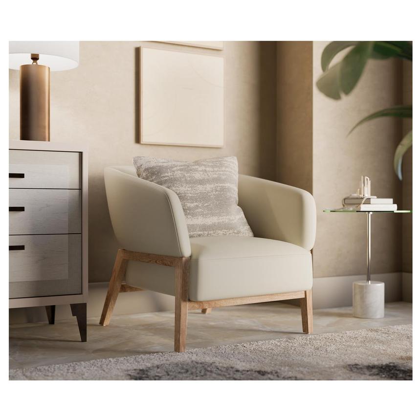 Giada White Leather Accent Chair  alternate image, 2 of 10 images.