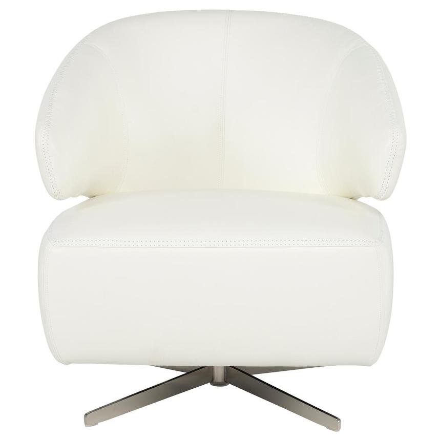 Tivona White Leather Swivel Chair  alternate image, 3 of 9 images.