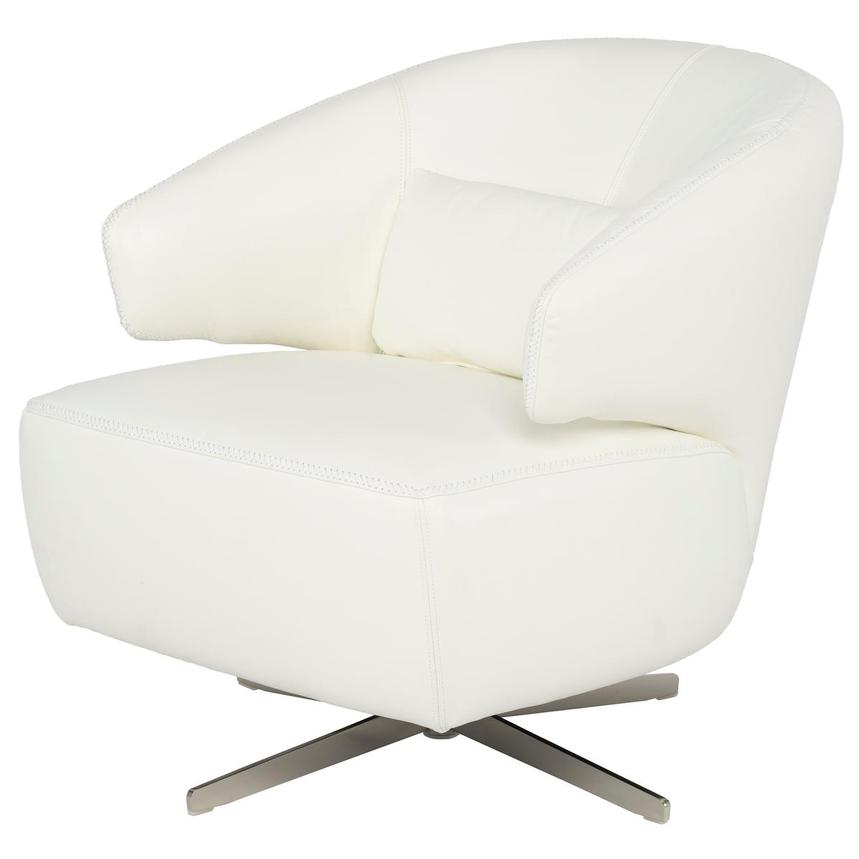 Tivona White Leather Swivel Chair main image, 1 of 9 images.