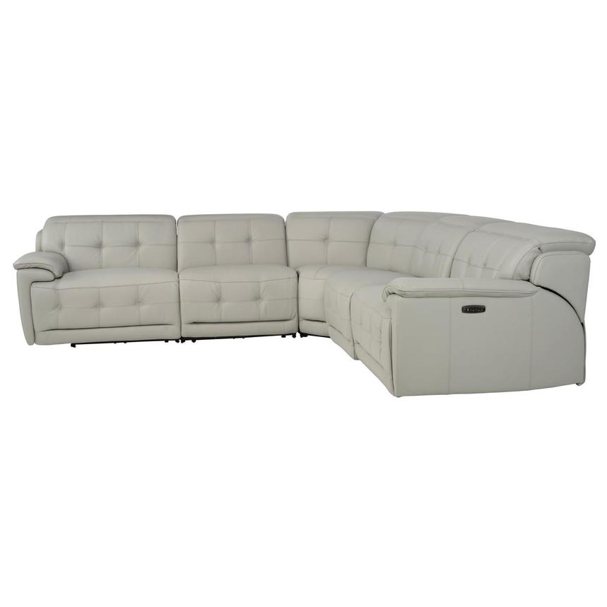 Graystone Leather Power Reclining Sectional with 5PCS/2PWR  alternate image, 3 of 9 images.