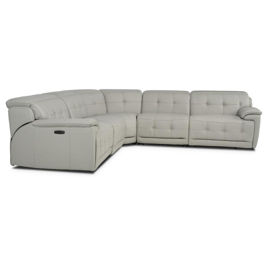 Graystone Leather Power Reclining Sectional with 5PCS/2PWR  alternate image, 3 of 9 images.