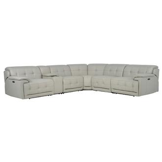 Graystone Leather Power Reclining Sectional with 6PCS/2PWR